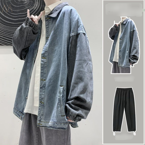 ブルー/ジャケット+ブラック/パンツ