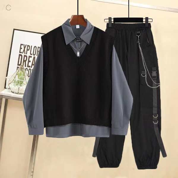 ブラック/ベスト+グレー/シャツ+ブラック/パンツ