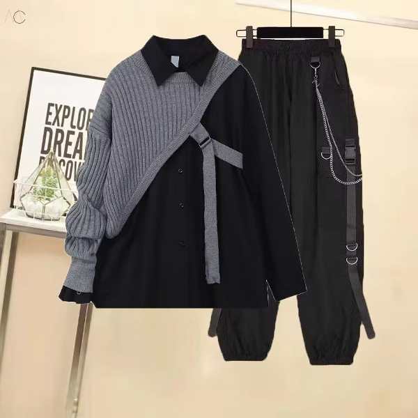 ブラック/シャツ＋グレー/ベスト+ブラック/パンツ