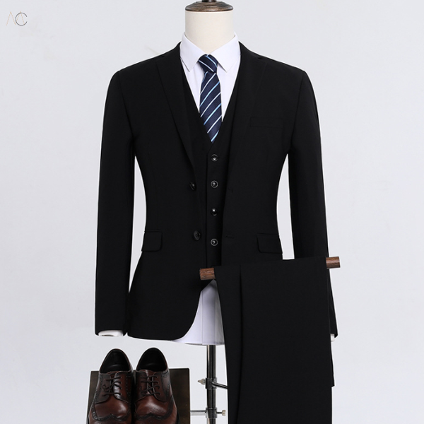 ブラック(スーツジャケット+パンツ)(二つボタン)