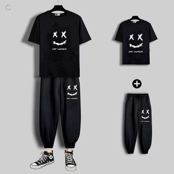 ブラック01/Tシャツ+ブラック01/カジュアルパンツ