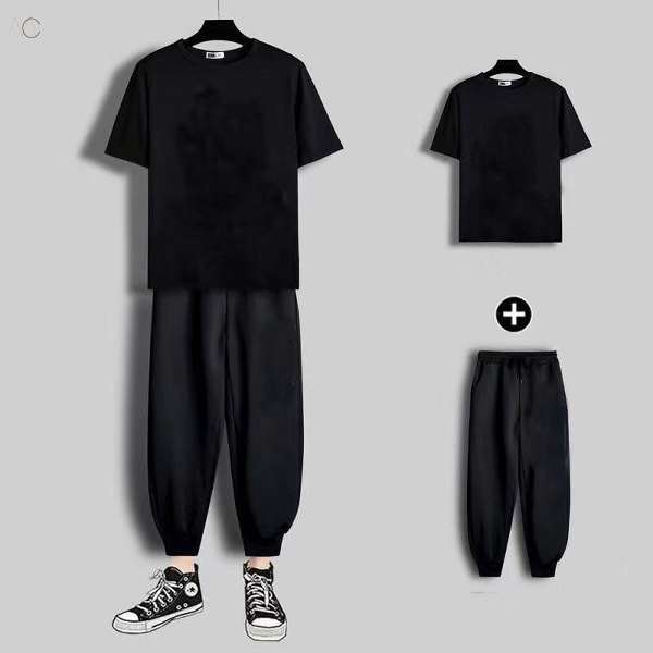 ブラック02/Tシャツ+ブラック02/カジュアルパンツ