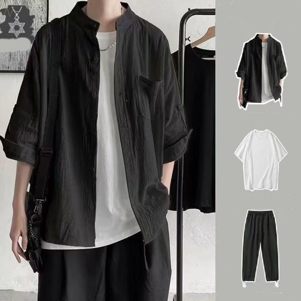 ブラック/シャツ+Ｔシャツ+ブラック/パンツ