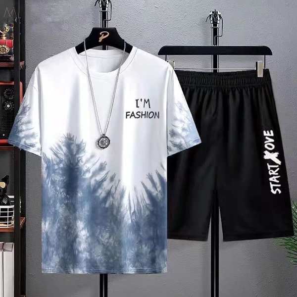 ホワイト04/Tシャツ+ブラック/ショートパンツ