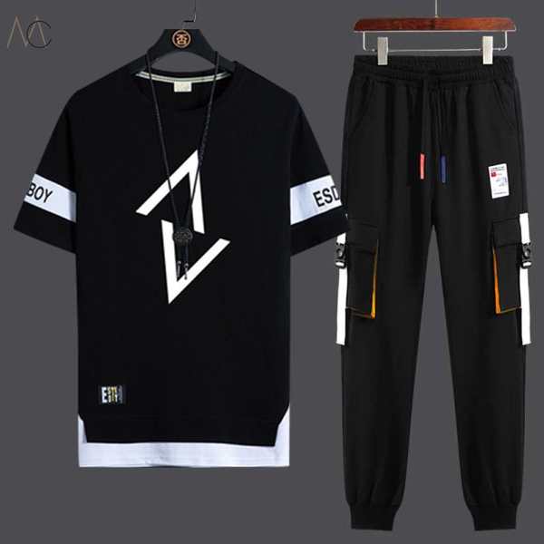 ブラック03/Tシャツ+ブラック/カジュアルパンツ