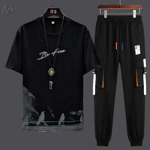 ブラック06/Tシャツ+ブラック/カジュアルパンツ