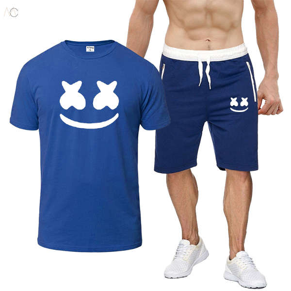 ブルー/Tシャツ+ショートパンツ