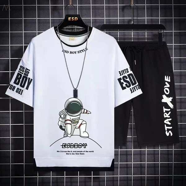 ホワイト/Tシャツ＋ブラック/パンツ02