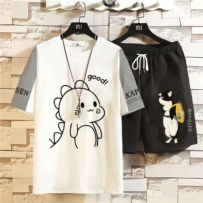 ホワイト07/Tシャツ+ブラック/パンツ