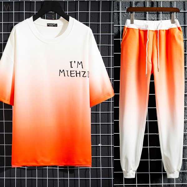 オレンジ/Tシャツ+オレンジ/ロングパンツ