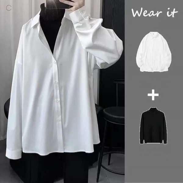 ホワイト/シャツ＋ブラック/セーター