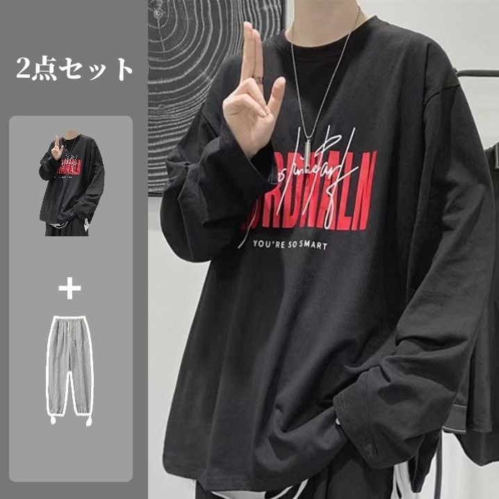 ブラック/Ｔシャツ＋グレー/パンツ