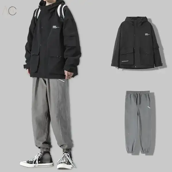 ブラック/ジャケット＋グレー/パンツ