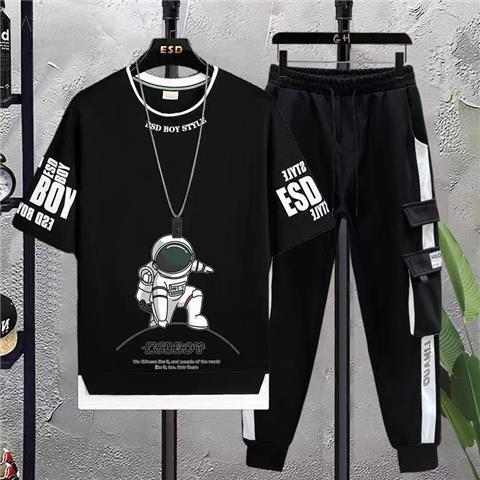 ブラック03/Tシャツ+ブラック/カジュアルパンツ